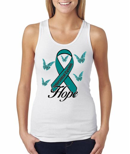 Interstitial Cystitis IC Hope Ladies Tank Top White Front